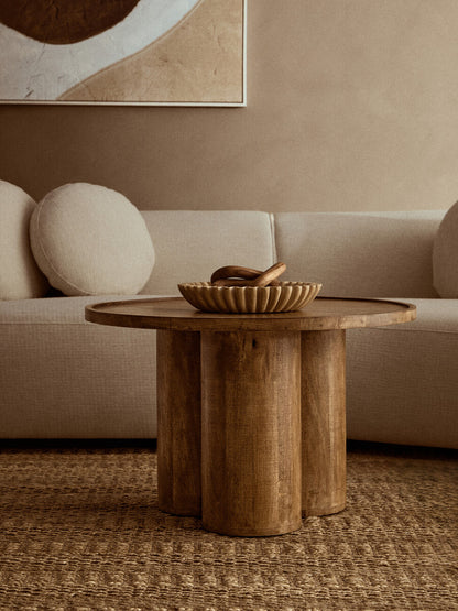 Savio Large Ochre Fluted Marble Bowl