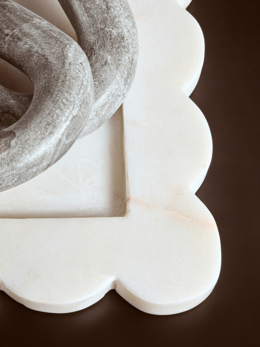 Savio White Marble Square Large Tray With Scallop Edges - Image 7