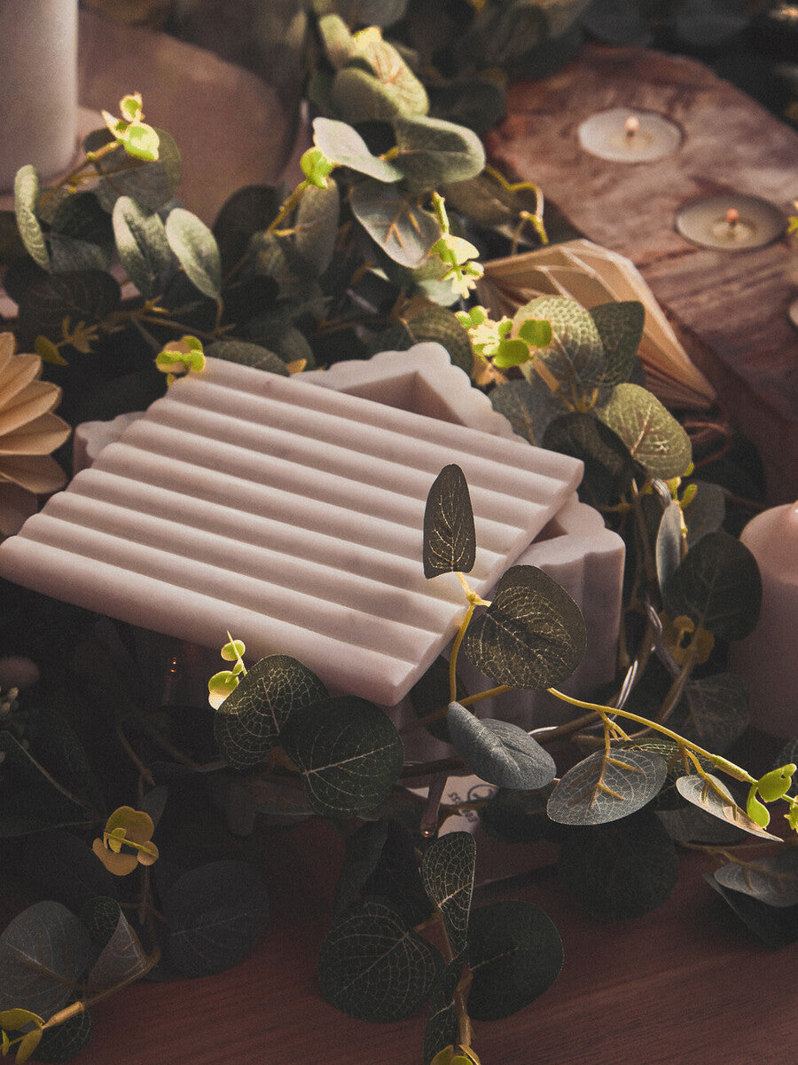 Savio Square White Fluted Marble Box - Image 10