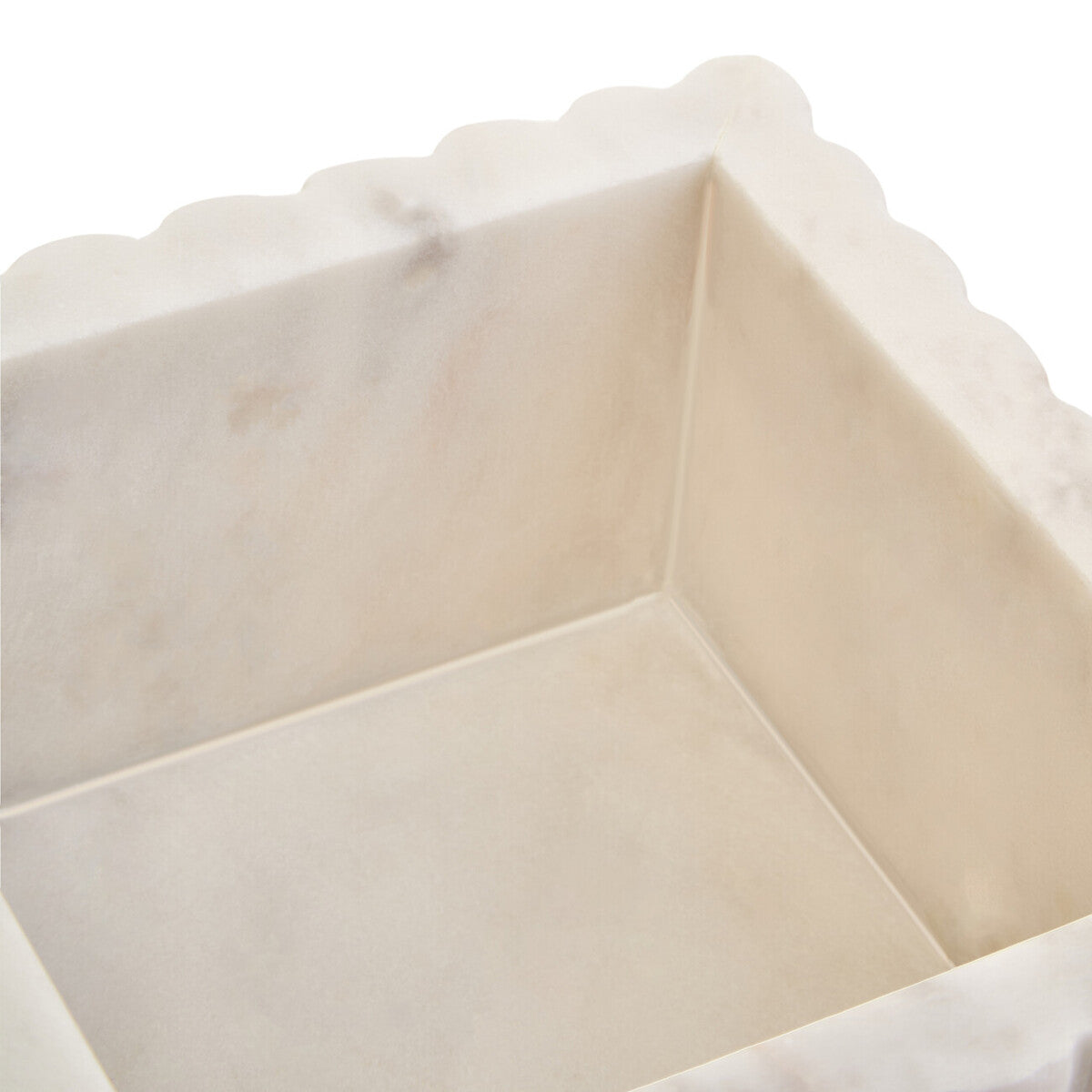 Savio Square White Fluted Marble Box