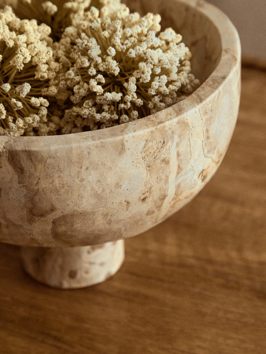 Santino Chocolate Marble Pedestal Bowl - Image 5