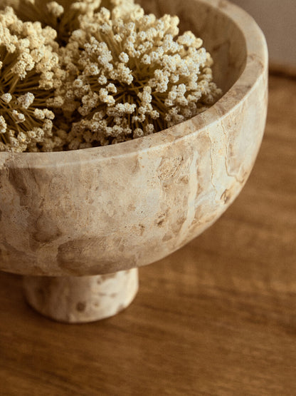 Santino Chocolate Marble Pedestal Bowl