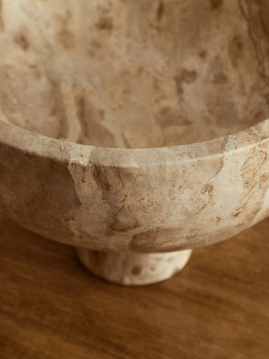 Santino Chocolate Marble Pedestal Bowl - Image 6