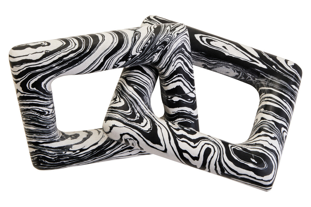 Helsa Black And White Marble Two Link Chain