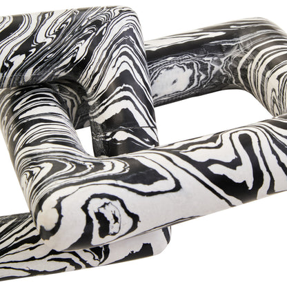 Helsa Black And White Marble Two Link Chain