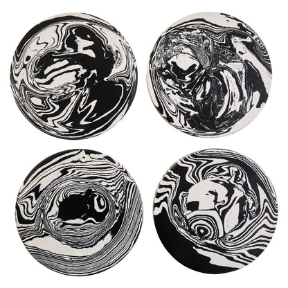 Helsa Set of Four Black And White Marble Coasters