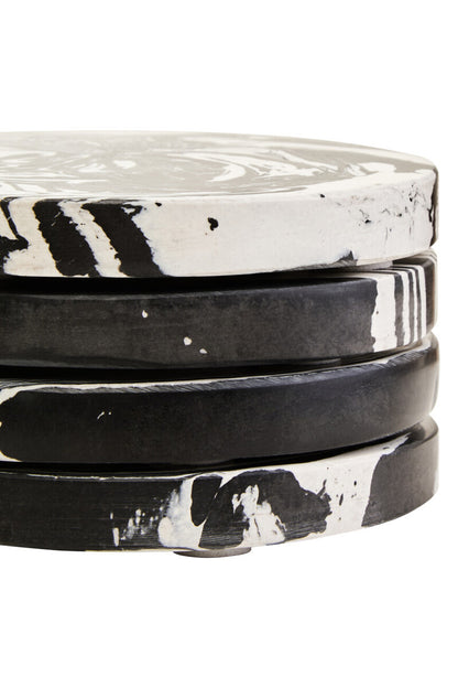 Helsa Set of Four Black And White Marble Coasters