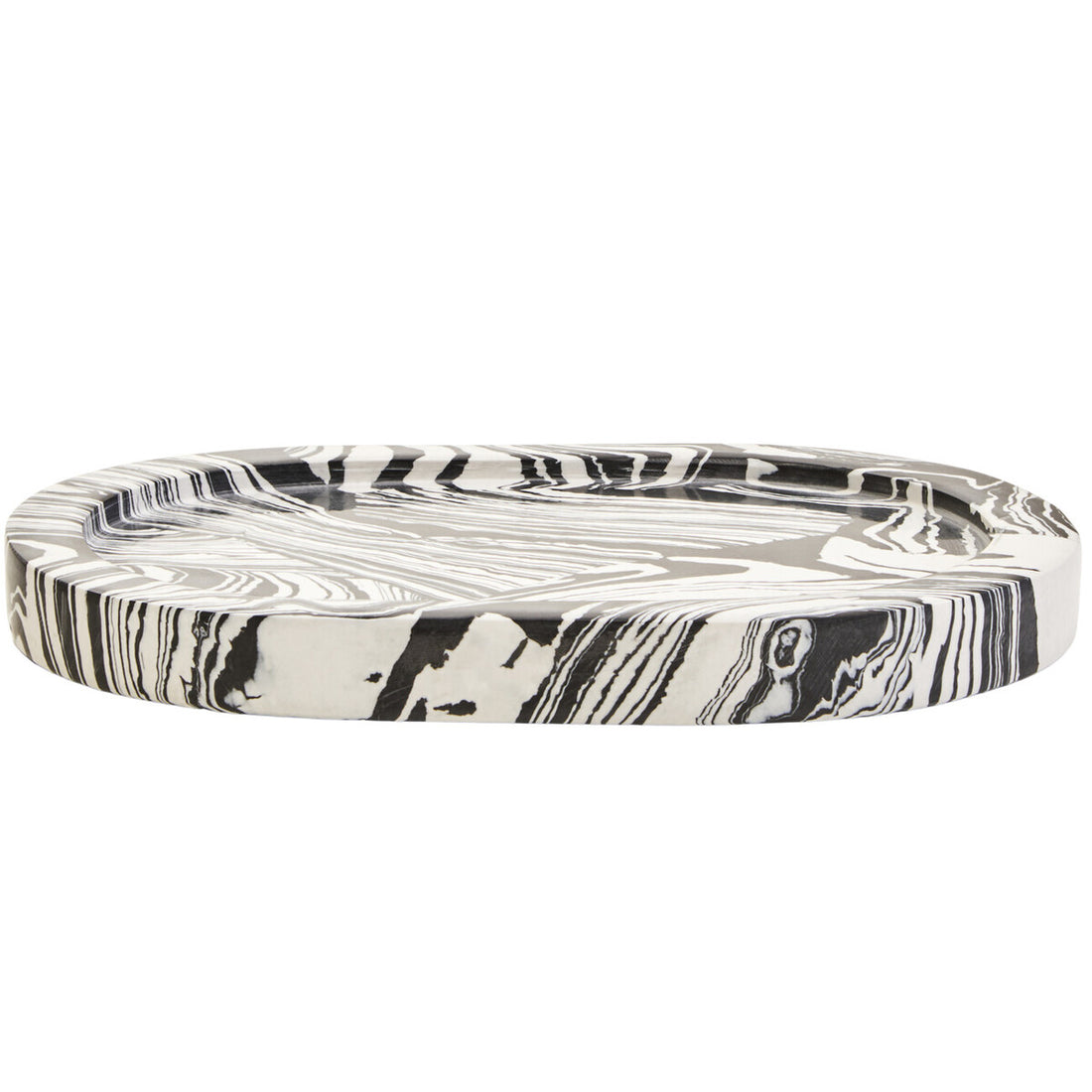 Marble-patterned tray on a white background