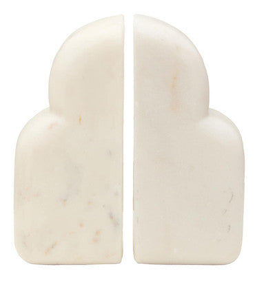 Savio White Marble Set Of Two Bookends