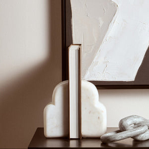 Savio White Marble Set Of Two Bookends