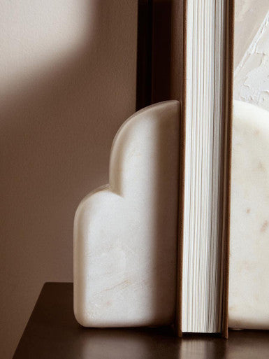 Savio White Marble Set Of Two Bookends