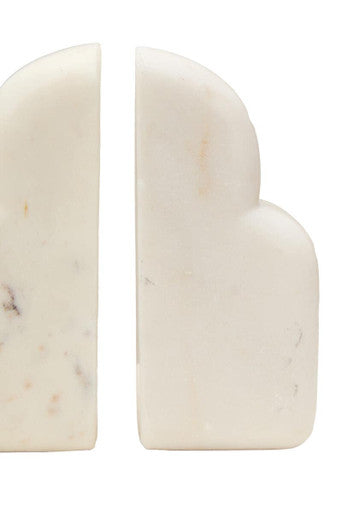 Savio White Marble Set Of Two Bookends