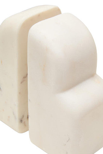 Savio White Marble Set Of Two Bookends