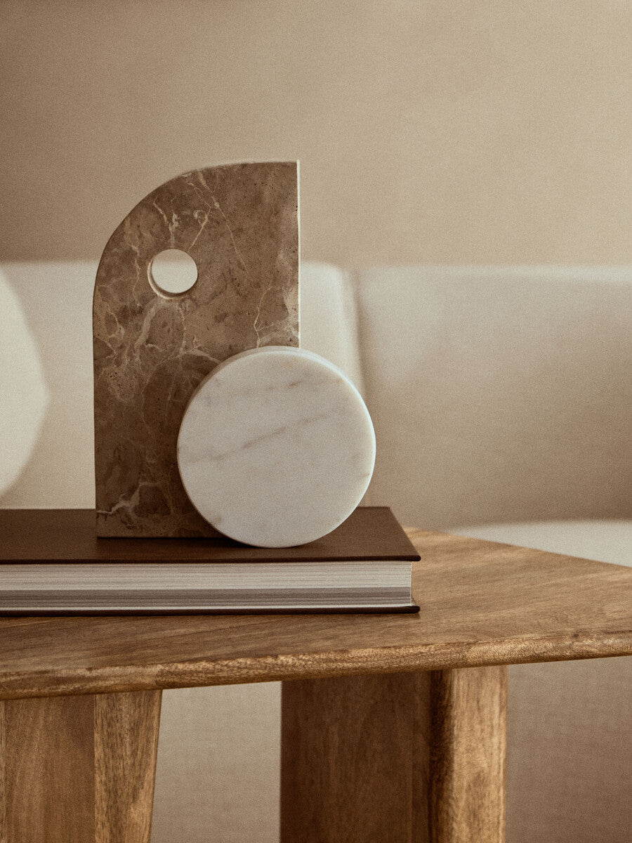 Santino Chocolate And White Marble Sculpture - Image 6