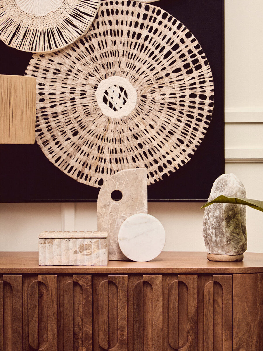 Santino Chocolate And White Marble Sculpture