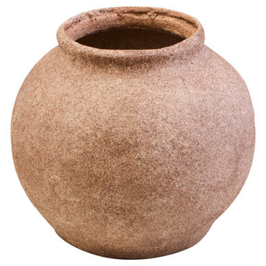 Sanai Cotton Mache And Coco Shell Round Vase