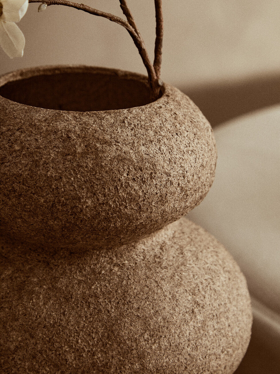 Sanai Cotton Mache And Coco Shell Bubble Vase