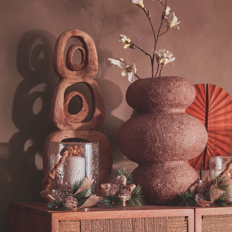 Sanai Cotton Mache And Coco Shell Bubble Vase