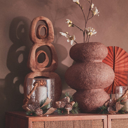 Sanai Cotton Mache And Coco Shell Bubble Vase