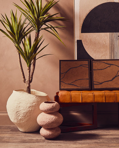 Sanai Cotton Mache And Coco Shell Bubble Vase