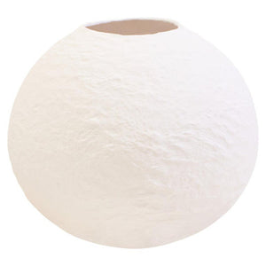 Sanai Cotton Mache Small White Round Vase