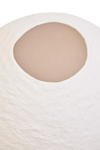 Sanai Cotton Mache Small White Round Vase - Image 9