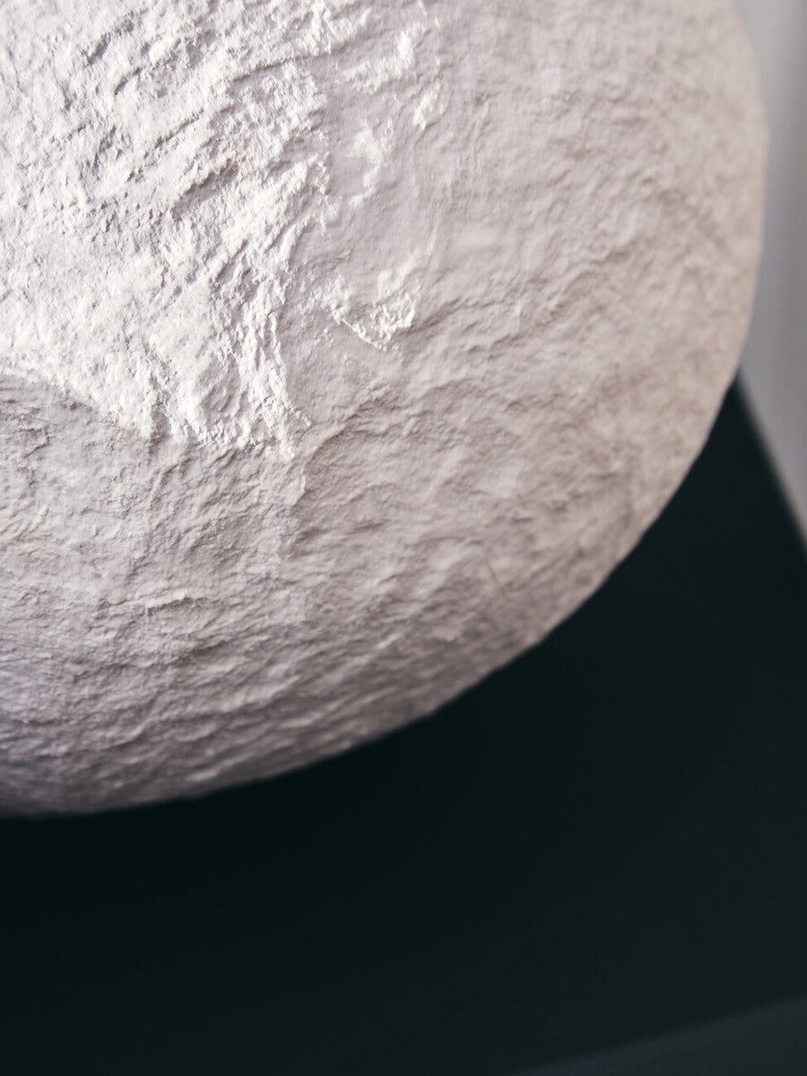 Sanai Cotton Mache Large White Round Vase - Image 5