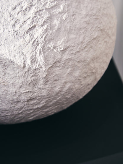 Sanai Cotton Mache Large White Round Vase - Image 5