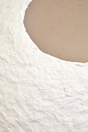 Sanai Cotton Mache Large White Round Vase