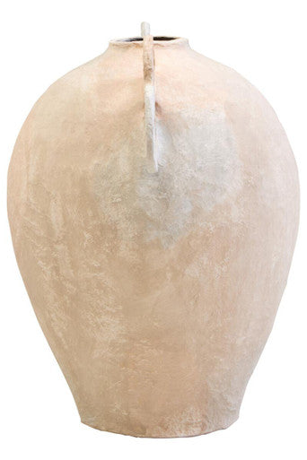 Sanai Cotton Mache Large Vase With Decorative Handles