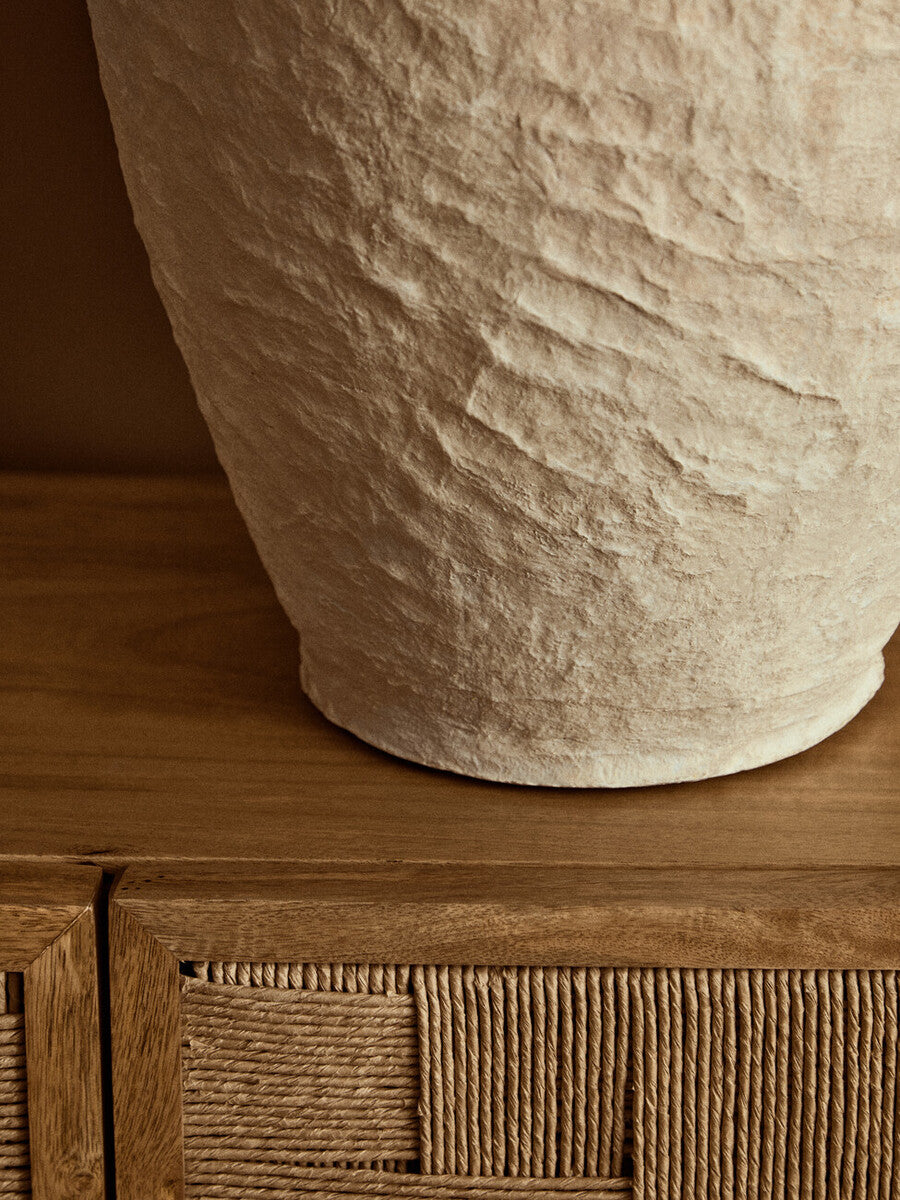 Sanai Cotton Mache Large Vase With Decorative Handles - Image 7