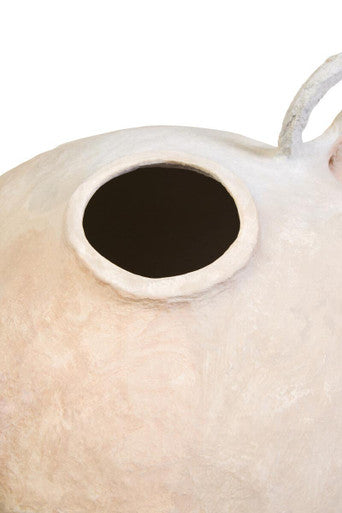 Sanai Cotton Mache Large Vase With Decorative Handles