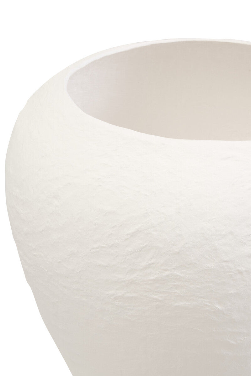 Sanai Cotton Mache Large White Planter - Image 5