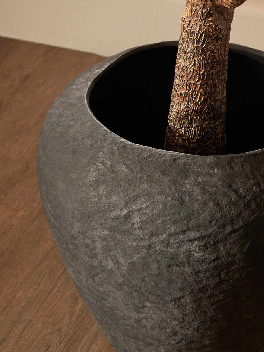 Sanai Cotton Mache Large Black Planter