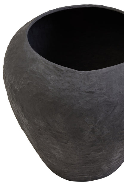 Sanai Cotton Mache Large Black Planter