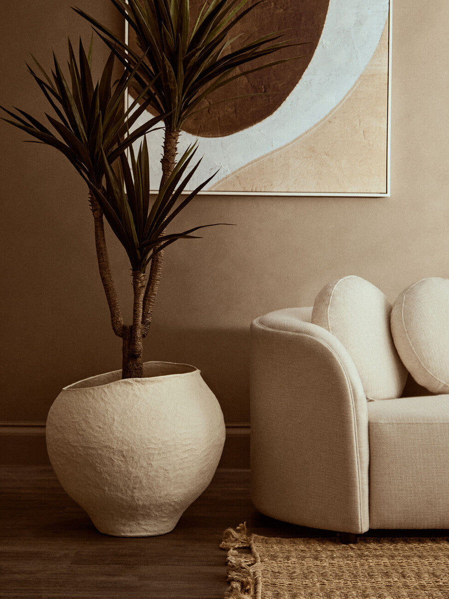 Sanai Cotton Mache Large Beige Planter