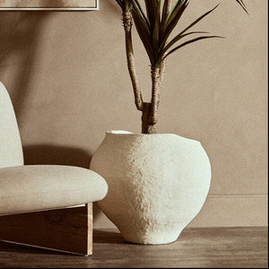 Sanai Cotton Mache Large Beige Planter