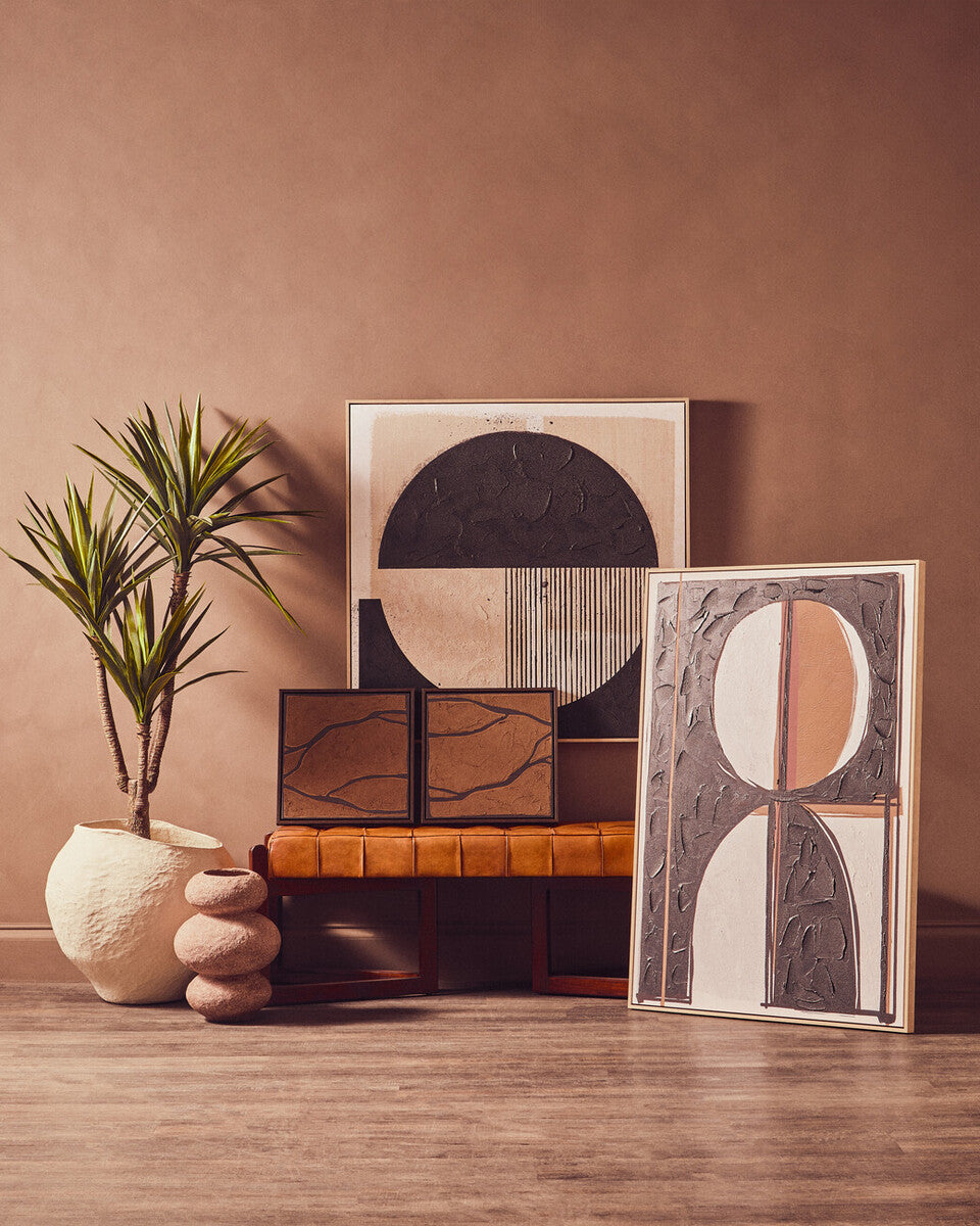 Sanai Cotton Mache Large Beige Planter - Image 4