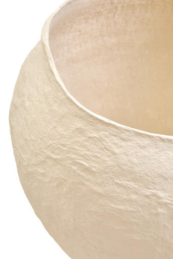 Sanai Cotton Mache Large Beige Planter
