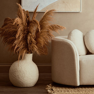 Sanai Cotton Mache Large Cream Vase