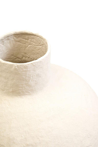 Sanai Cotton Mache Large Cream Vase - Image 8