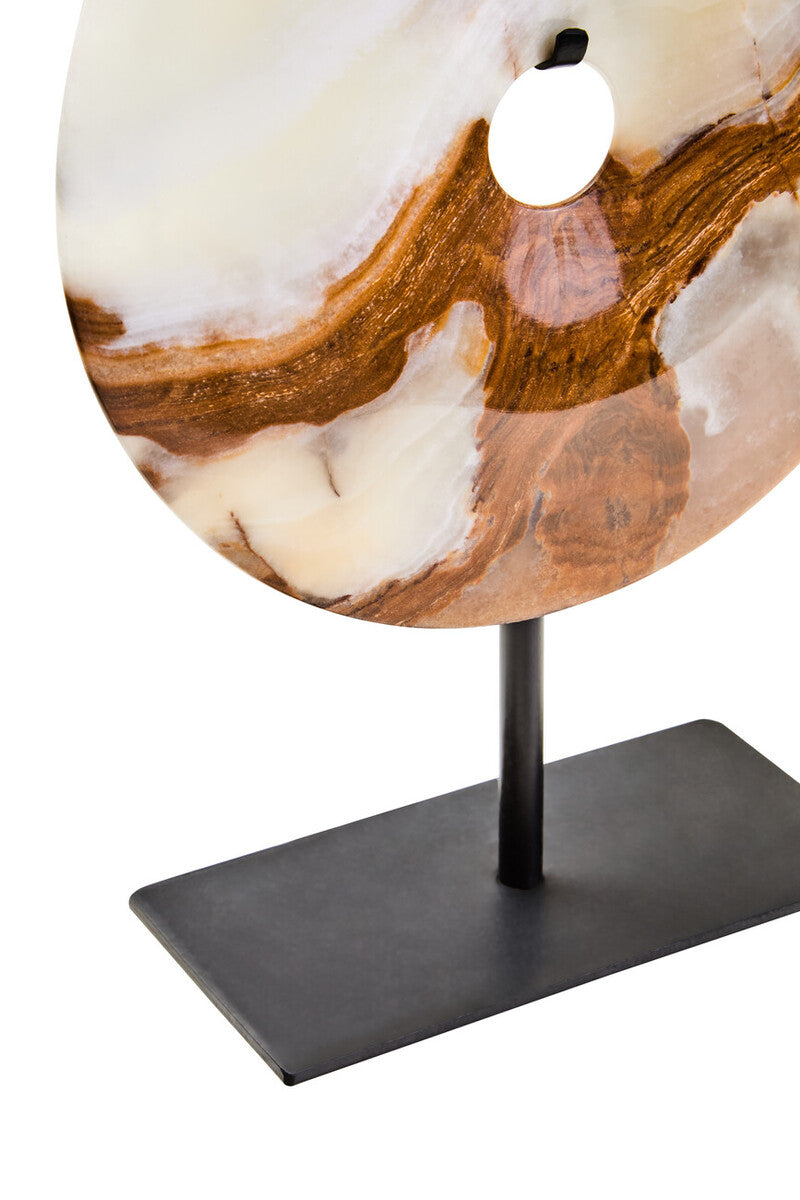 Oleena Small Round Dia 20cm Onyx Disc Sculpture