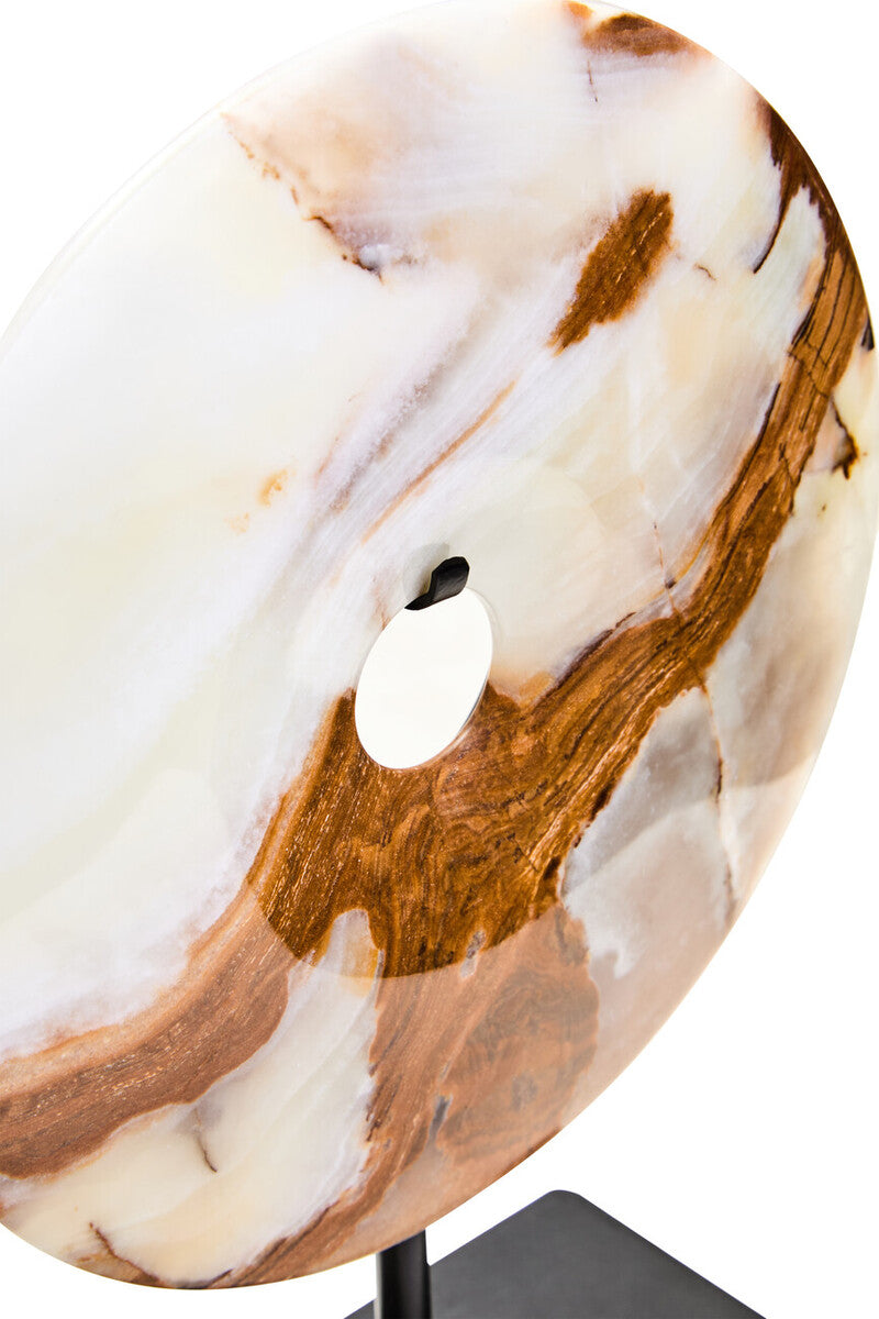 Oleena Small Round Dia 20cm Onyx Disc Sculpture - Image 7