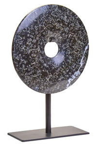 Salmo Extra Small Round Black Marble Disc Sculpture