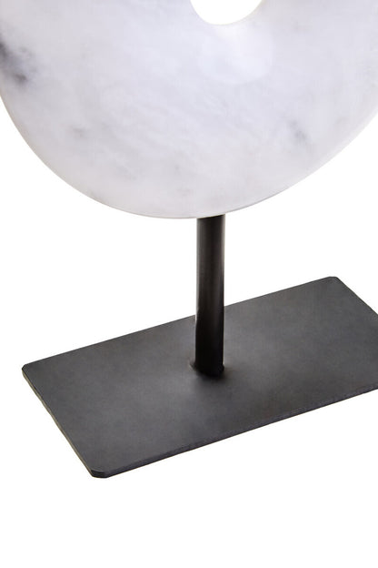 Zoro Extra Small Round Dia 15cm Grey Marble Disc Sculpture
