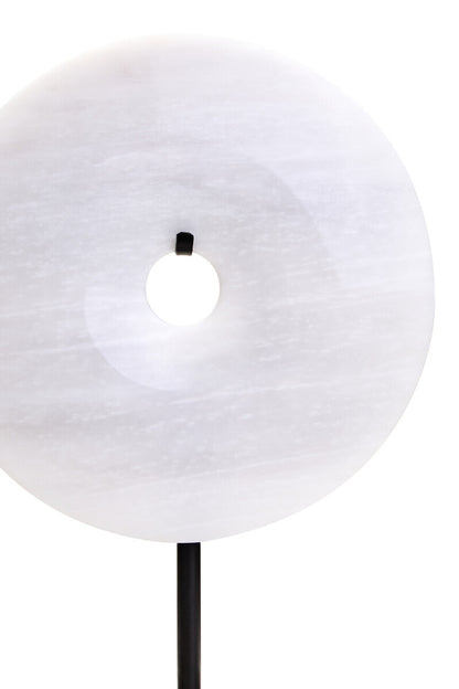 Zoro Small Round Grey Marble Disc Sculpture