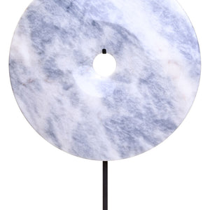 Extra Large Round Dia 35cm Grey Marble Disc Sculpture | Zoro