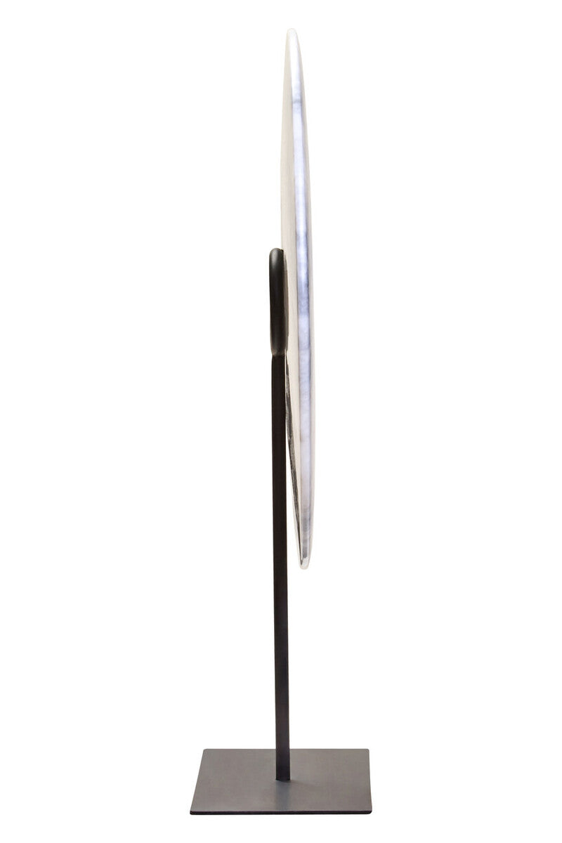 Zoro Extra Large Round Dia 35cm Grey Marble Disc Sculpture - Image 3