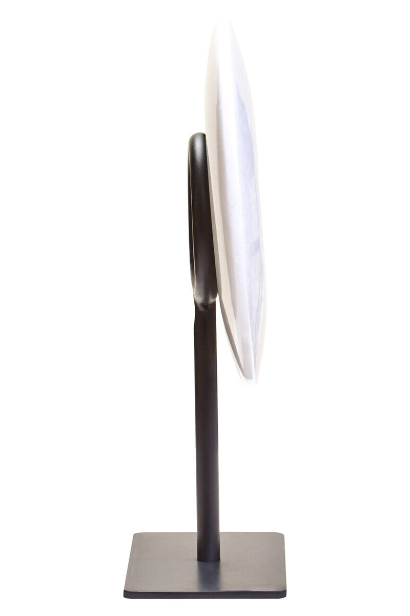 Zoro Extra Small Round Dia 15cm White Marble Disc Sculpture - Image 3