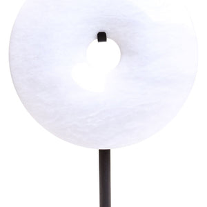 Extra Small Round Dia 15cm White Marble Disc Sculpture | Zoro